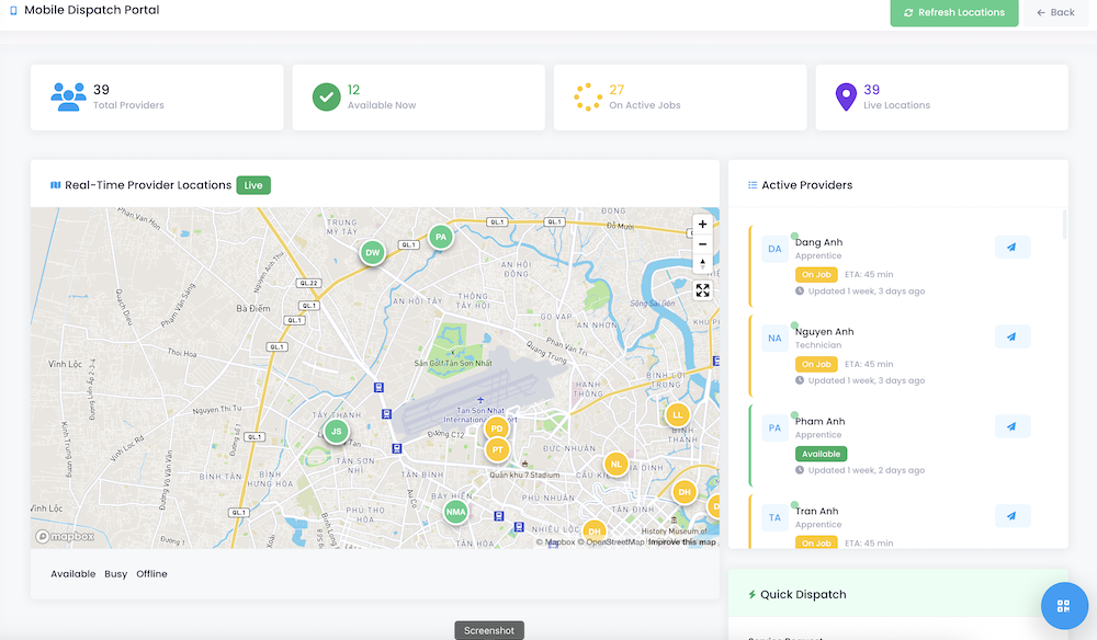 Field Service Management Dashboard and Analytics